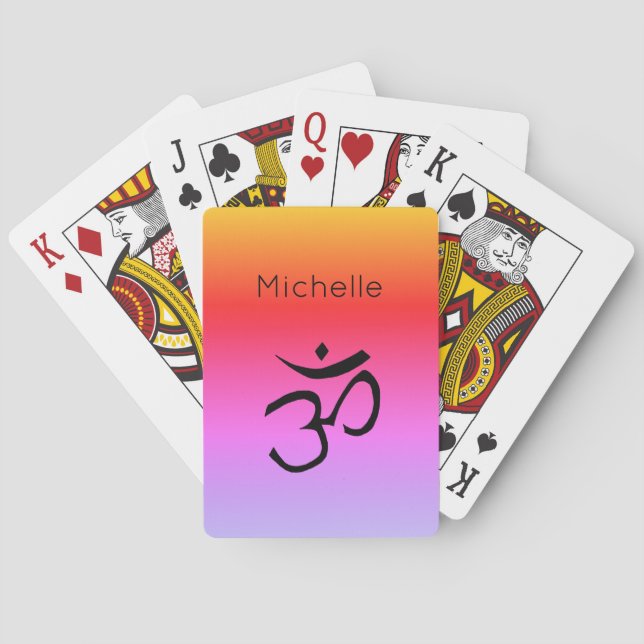 Namaste Om Symbol Yoga-Personlig Casinokort (Baksidan)