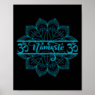 Namaste Omkara Lotus Meditation Zen Yoga Andlig Poster