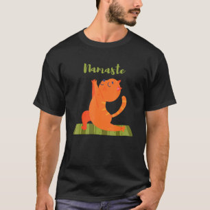 Namaste Orange Tabby Kattunge för Yoga Instructor T Shirt