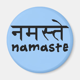 Namaste på engelska och Hindi Magnet