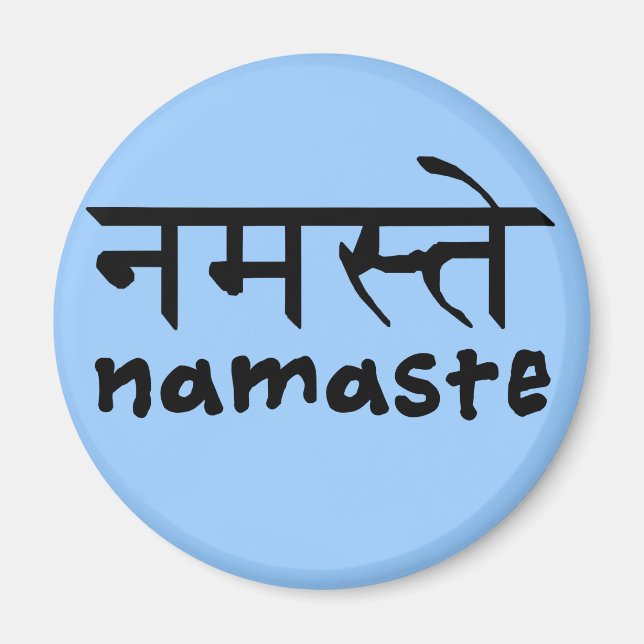 Namaste på engelska och Hindi Magnet (Framsidan)