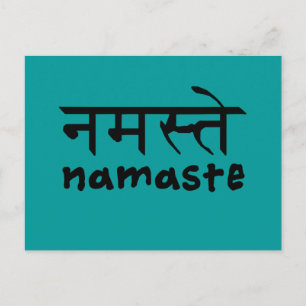 Namaste på engelska och Hindi Vykort
