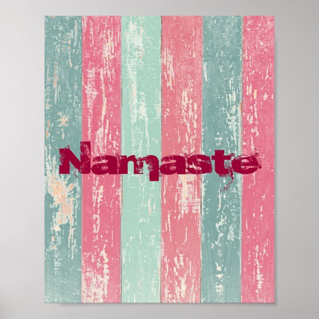 Namaste på Grunge Rand Poster (Framsidan)