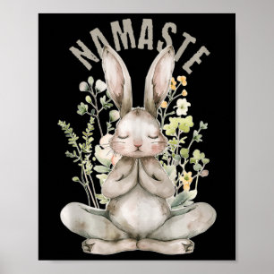 Namaste Påsk Rabbit Zen Yoga Inner Peace Spiritu Poster
