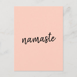 Namaste   Peachy Rosa Modern Yoga Meditation Vykort