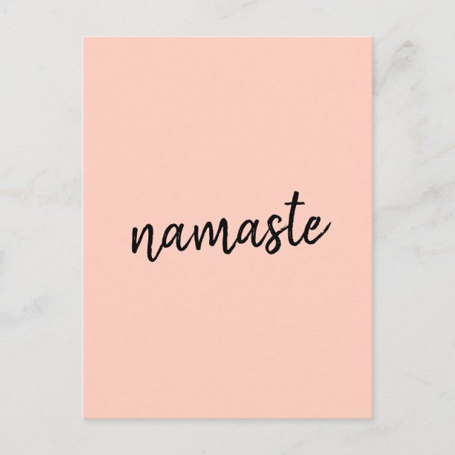 Namaste | Peachy Rosa Modern Yoga Meditation Vykort (Framsida)