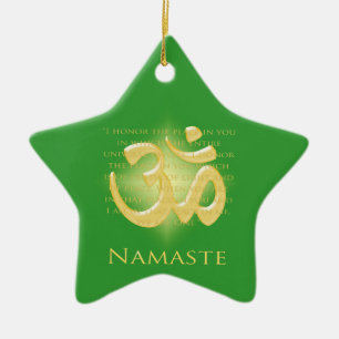 Namaste prydnad julgransprydnad keramik