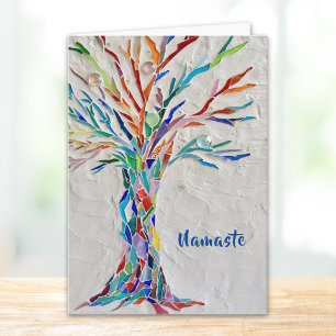 Namaste Rainbow Färg Livets träd Kort