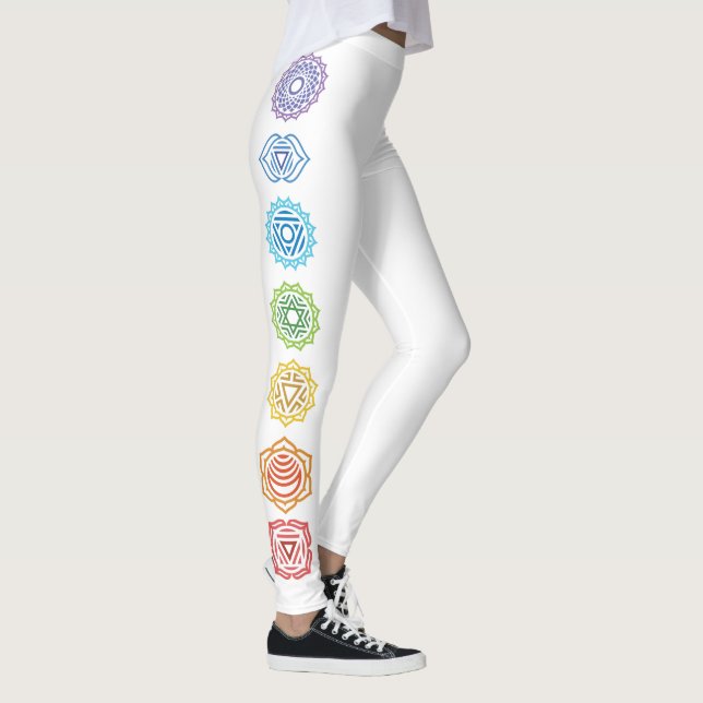 Namaste Rainbow Färgad Chakras Leggings (Höger)