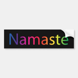 Namaste regnbåge, inspirationsoffert svart bildekal