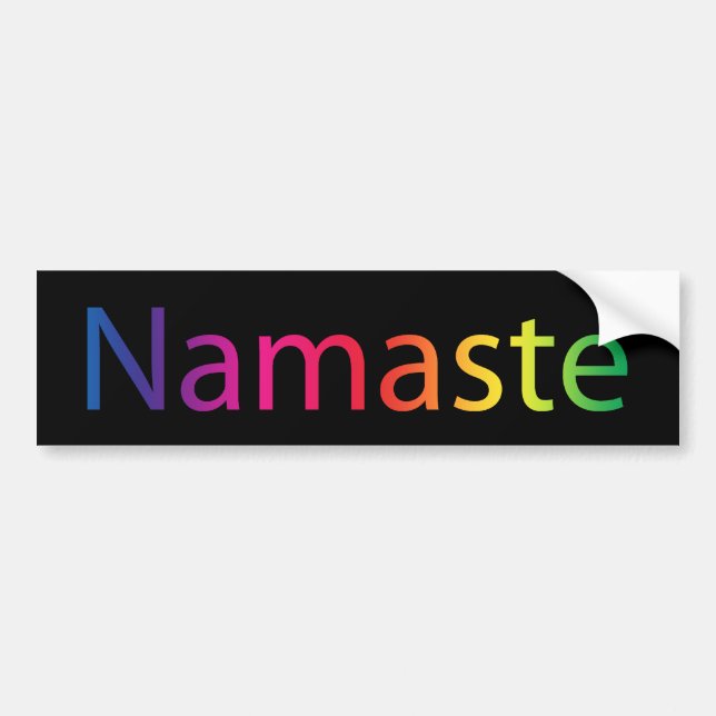 Namaste regnbåge, inspirationsoffert svart bildekal (Framsidan)