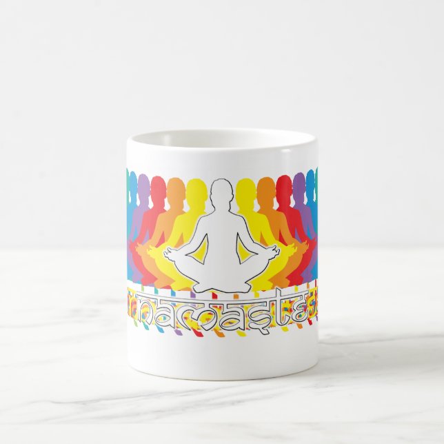 Namaste regnbågsföreställningar kaffemugg (Center)