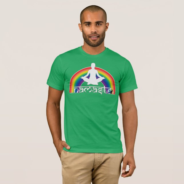 Namaste Regnbågsintentioner T Shirt (Hel framsida)