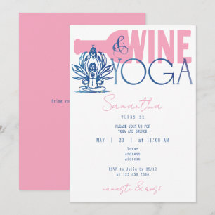 Namaste & Ro Minimal Birthday Vin & Yoga Brunch Inbjudningar