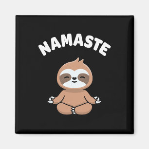 Namaste Rolig Söt Seng Kawaii Yoga Seng Stress Magnet