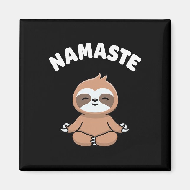 Namaste Rolig Söt Seng Kawaii Yoga Seng Stress  Magnet (Framsidan)