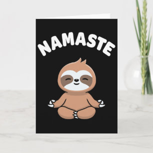 Namaste Rolig Söt Sengångare Kawaii Yoga Sengångar Kort