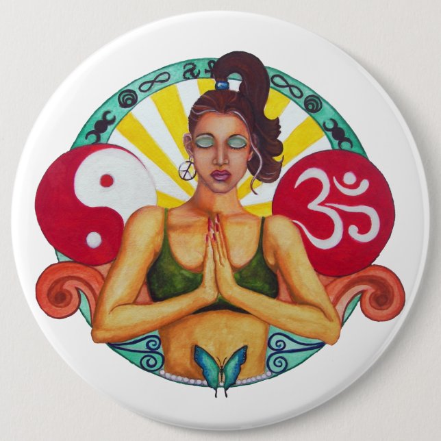 Namaste Rund Magnet Knapp (Framsida)