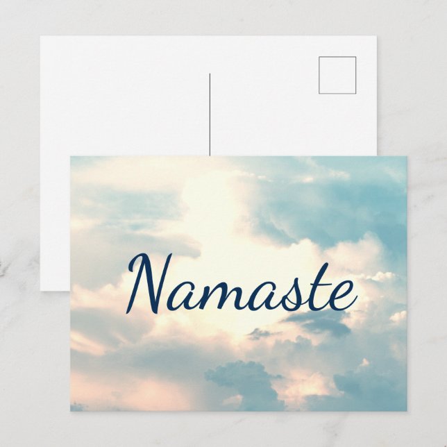 Namaste scenen Himlar Vykort (Fram/baksida)