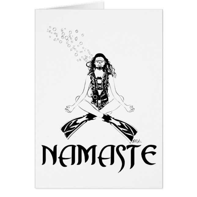 Namaste ScubaYoga Hälsningskort (Framsidan)