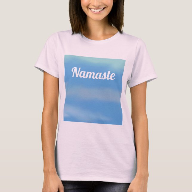 Namaste Serene himlar vit T-Shirt (Framsida)