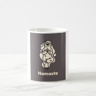 Namaste Sloth Yoga och Meditation med Cute Animal Kaffemugg