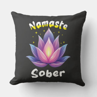 Namaste sober med Lotus Flower Kudde