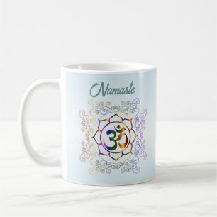 Namaste Söt Prismatic Lotus Andlig Art Kaffemugg