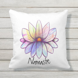Namaste, stänk, pastellblomma kudde