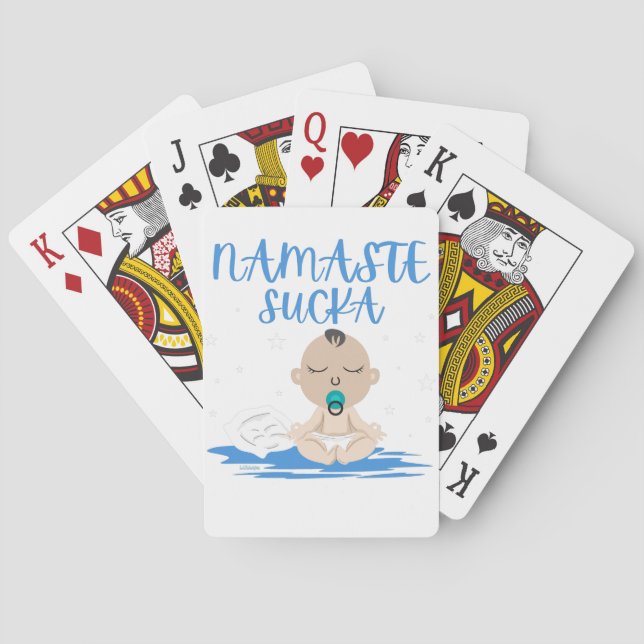 NAMASTE SUCKA lustig baby yoga zen mästare Casinokort (Baksidan)