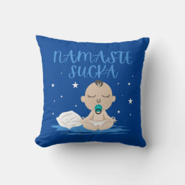 NAMASTE SUCKA lustig baby yoga zen mästare Kudde