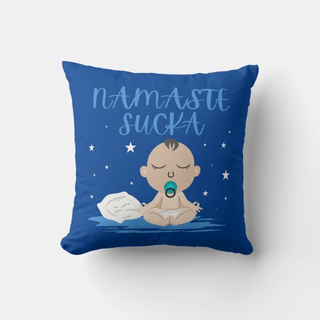 NAMASTE SUCKA lustig baby yoga zen mästare Kudde (Framsida)