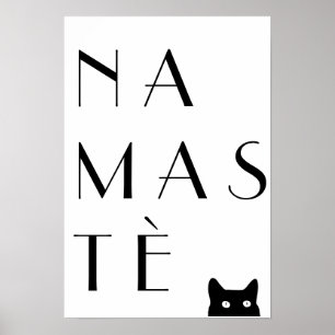 Namaste svart katt poster