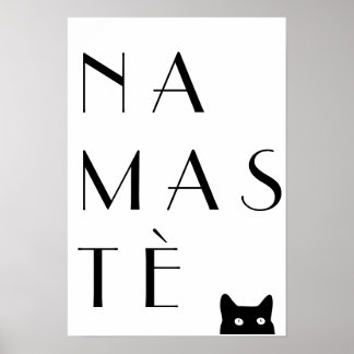 Namaste svart katt poster
