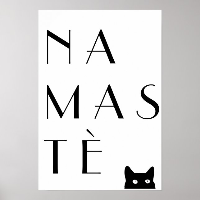 Namaste svart katt poster (Framsidan)