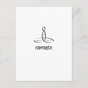 Namaste - Svart sanskrit stil Vykort