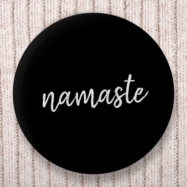 Namaste | Svart Yoga Modern Andlig-medling Knapp (Skapare uppladdad)