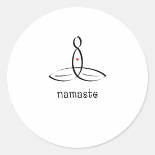 Namaste - Svarta Finare stil Runt Klistermärke