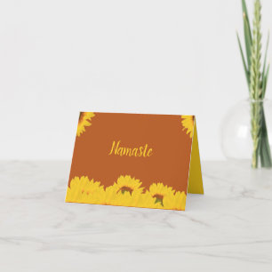 Namaste Tack Sunblommor Design Kort