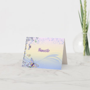 Namaste Tack Vacker Butterflies Pastel Kort