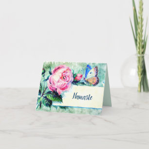 Namaste Tackens vattenfärgsblomma Kort