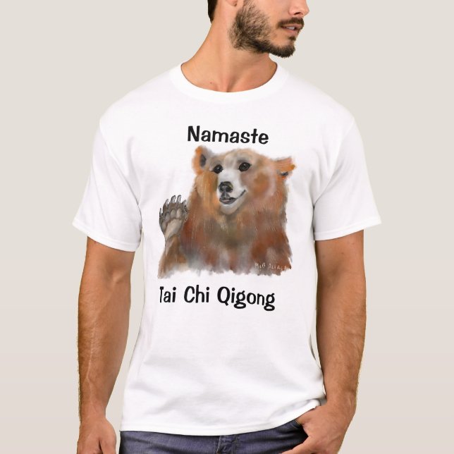 Namaste Tai Chi Qigong Bear T Shirt (Framsida)