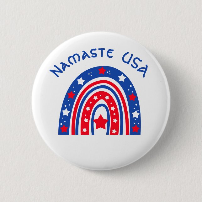 Namaste USA Patriotic Rainbow Knapp (Framsida)