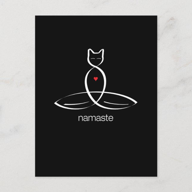 Namaste - vanlig textstil. vykort (Framsida)