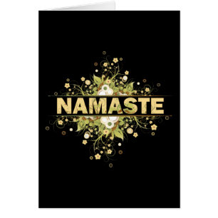 Namaste vintageblommigt hälsningskort