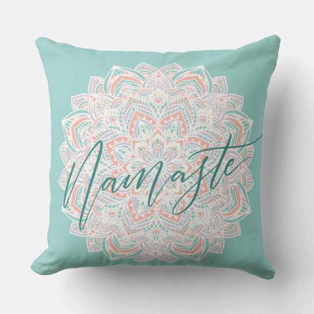 Namaste Vit Och Blå Dekorativ Kuddé Kudde (Framsida)