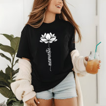 Namaste vitt Lotus Flower Modern-skript
