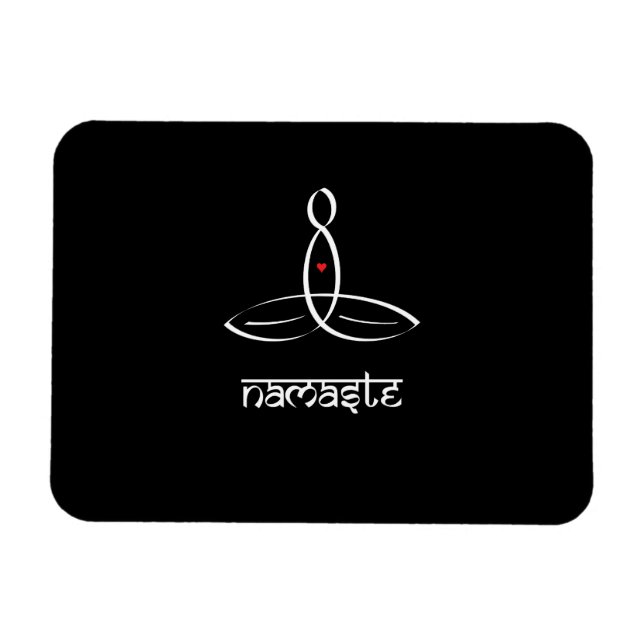 Namaste - White Sanskrit stil Magnet (Horisontell)