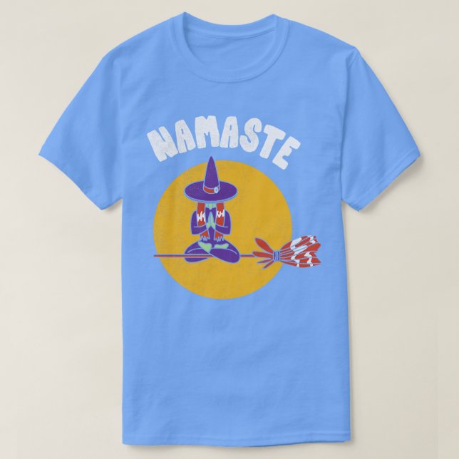 Namaste Witch Halloween Yoga Halloween Asanas för T Shirt (Design framsida)