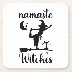 Namaste Witches Halloween Underlägg Papper Kvadrat